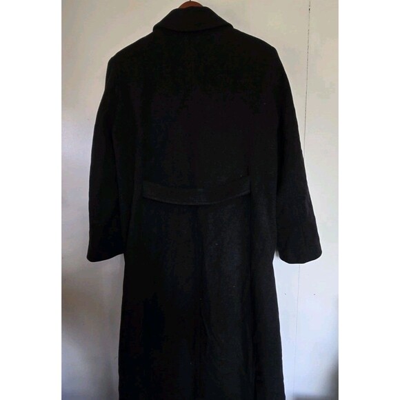 Liz Claiborne Coat Womens 14 Black Long Winter 100% Wool Old Money Quiet Luxury - Picture 5 of 9